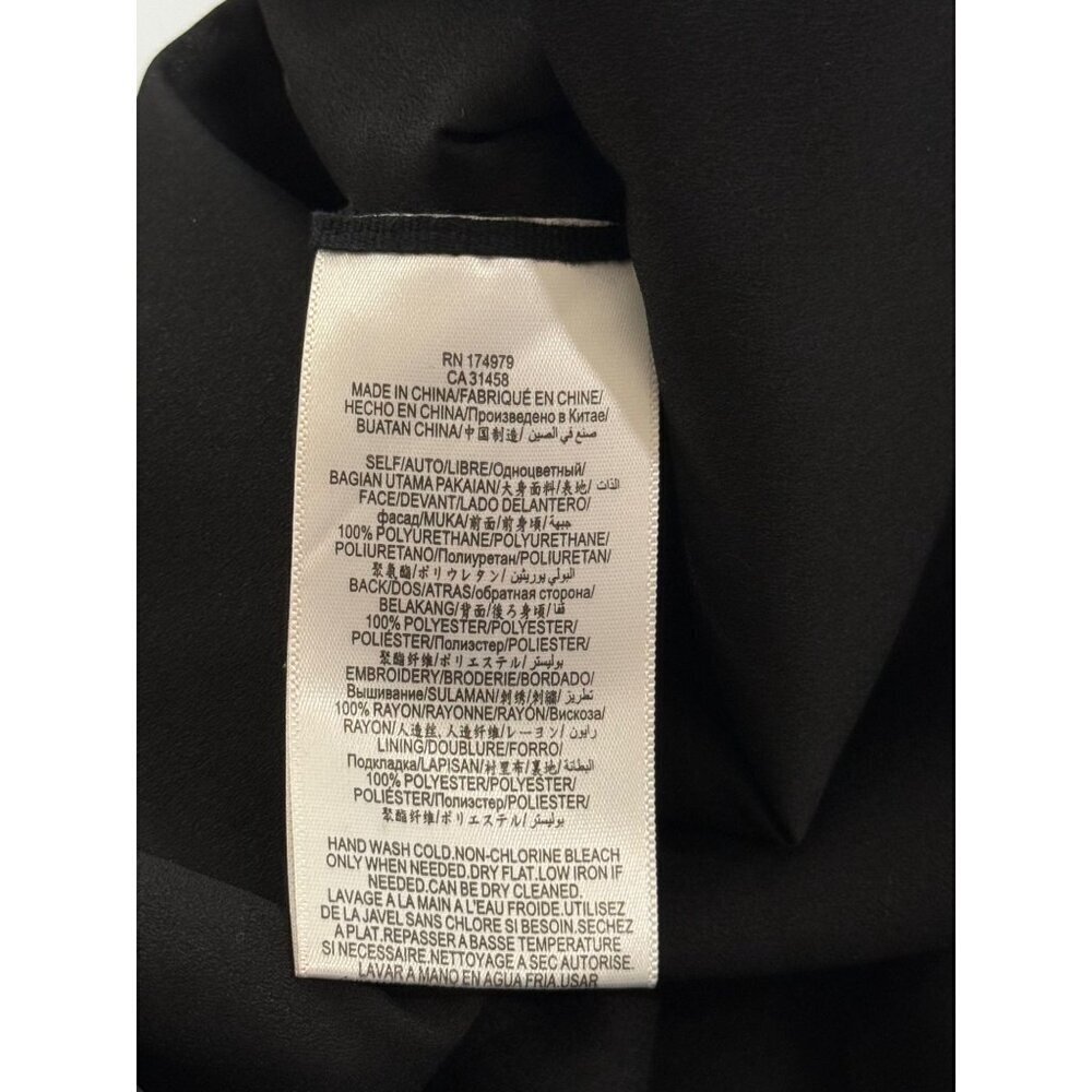 BCBG Maxazria Faux Leather Hadley Tunic Embroidered Long Black Boho Goth Size S - Picture 12 of 14